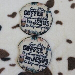Jesus and Coffee Neoprene Car Coaster Set (5 Pack)